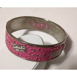 Beautiful vintage Coach pink and silver bangle bracelet